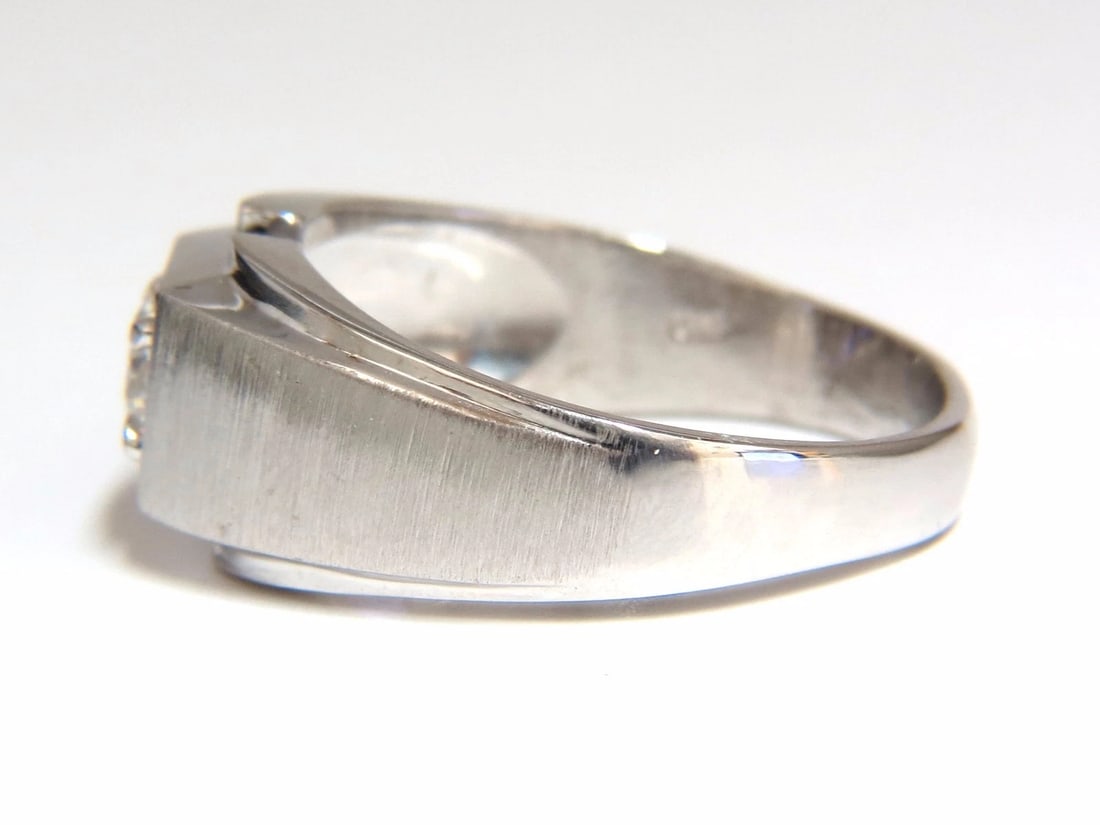 .56ct. mens natural round diamond solitaire ring 14kt brush finished + - 3