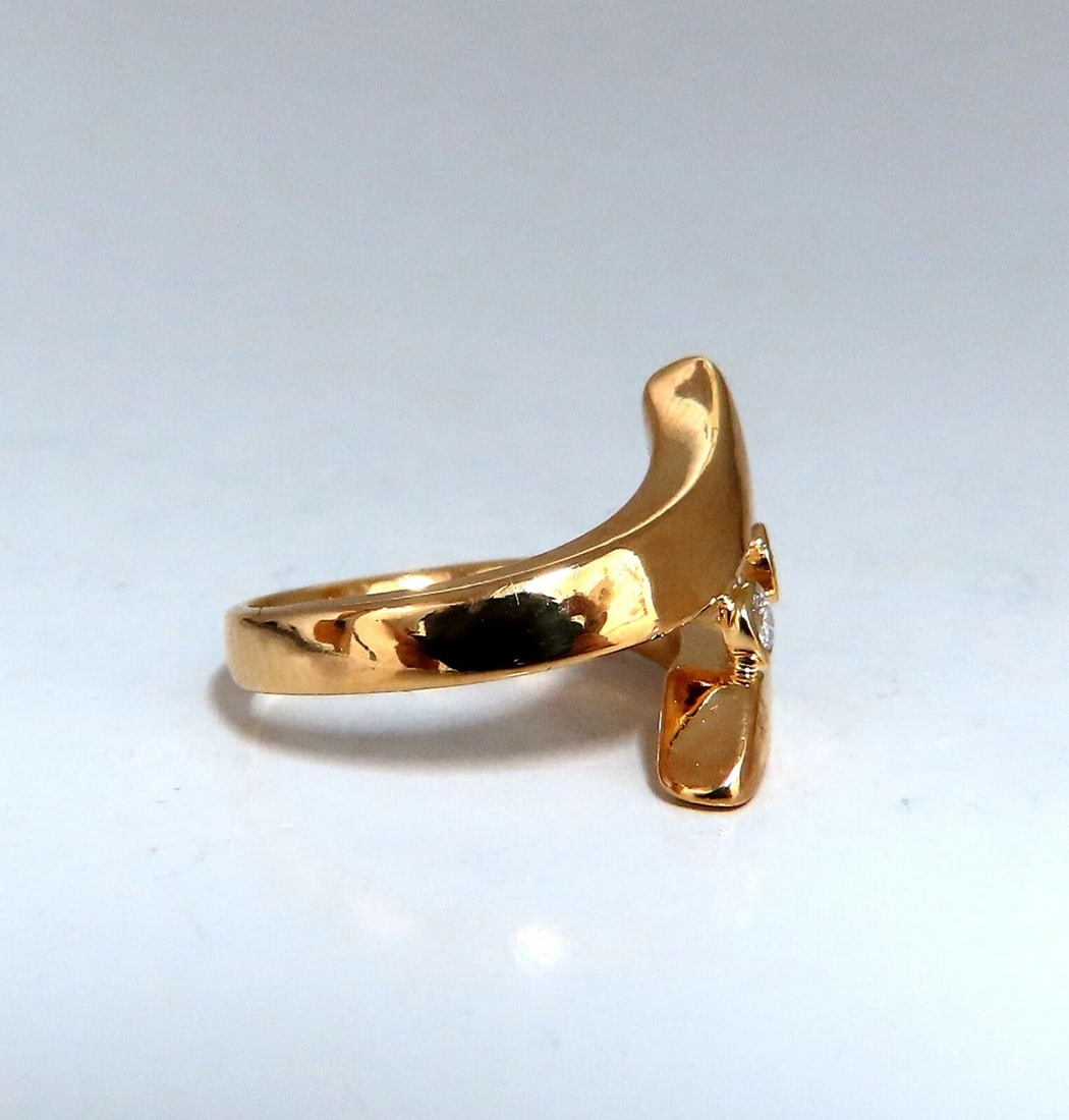 .15ct. Diamonds Cross Over Ring 14Kt Gold - 2