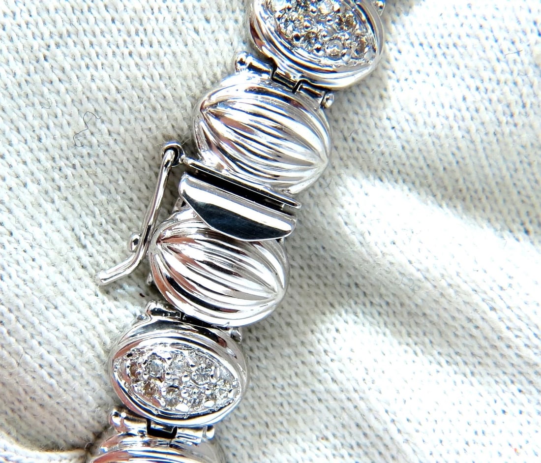 Mod Watermelon Link 1.00ct Diamonds Tennis Bracelet 14kt** - 5