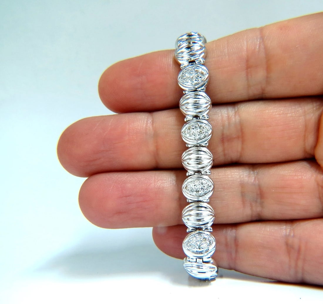 Mod Watermelon Link 1.00ct Diamonds Tennis Bracelet 14kt** - 6