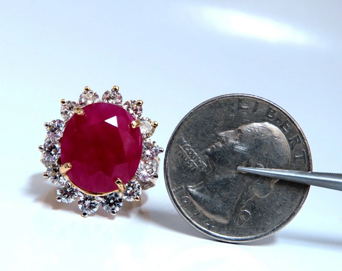 GIA Certified 16.37ct Ruby Diamonds Ring 14kt - 4