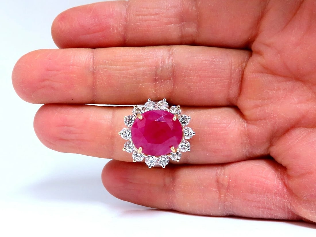 GIA Certified 16.37ct Ruby Diamonds Ring 14kt - 5