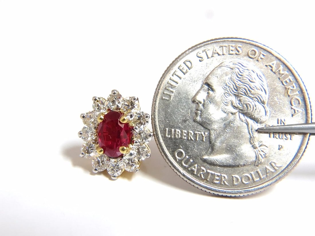 GIA Certified 3.68ct. Natural ruby diamond earrings 18kt** - 3