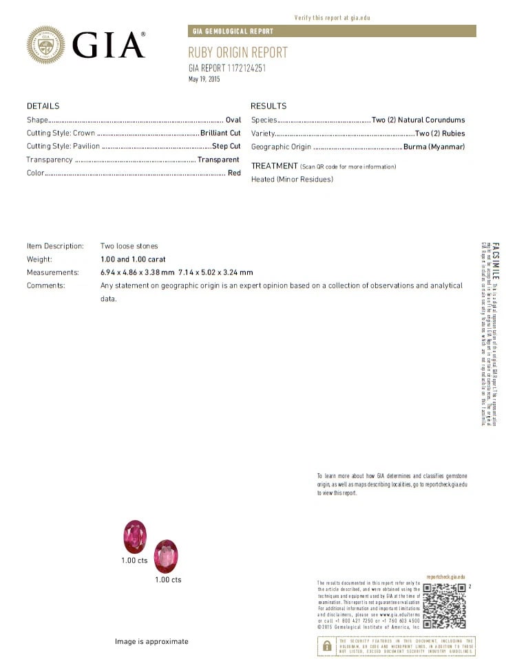 GIA Certified 3.68ct. Natural ruby diamond earrings 18kt** - 6