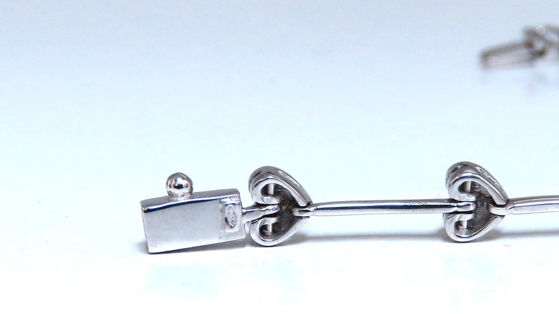 .80ct Natural Diamonds Heart Link Bracelet 14kt gold ** - 2