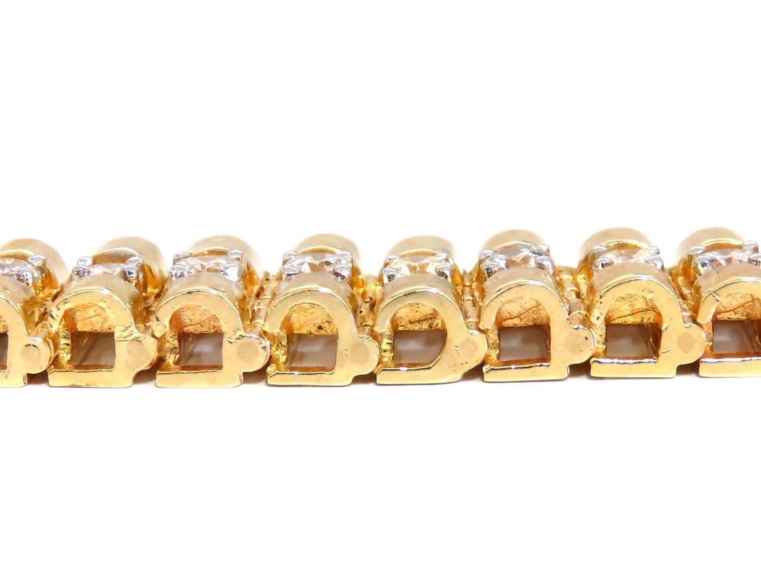 3.30ct natural round diamonds tubular wide bracelet 14 karat 9.4mm** - 6