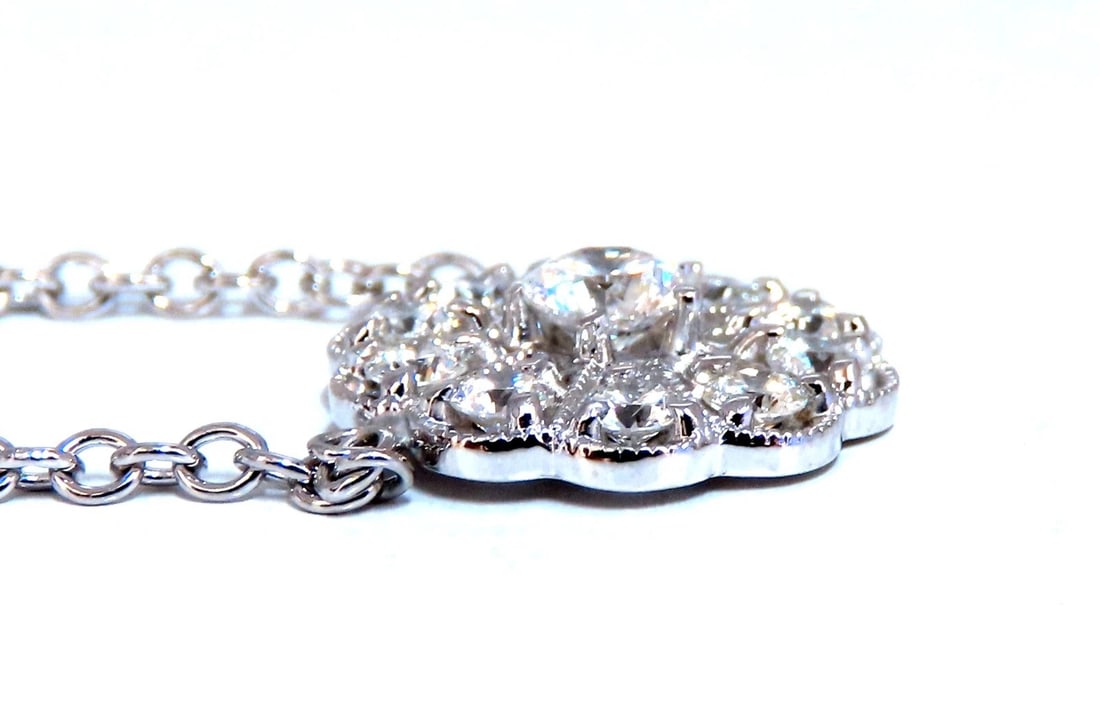 .94ct natural diamonds halo cluster necklace 14kt Edwardian Deco** - 3