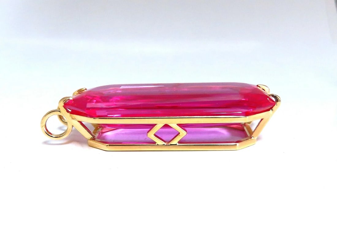 156ct GIA Certified Lab Pink Sapphire necklace 14kt ** - 7