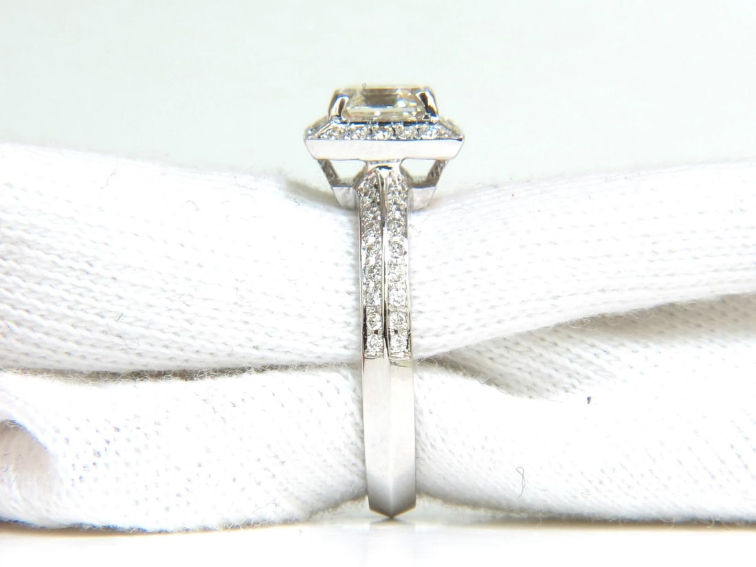 2.20CT NATURAL ASSCHER CUT DIAMOND RING HALO 14KT** - 2