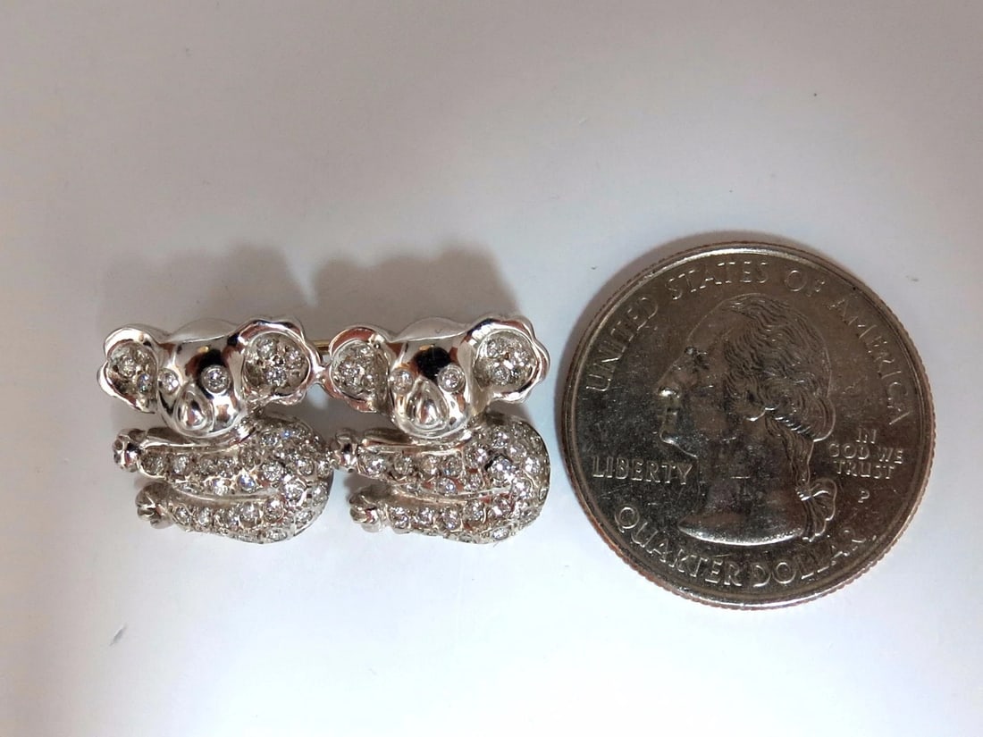 .80ct diamonds "Maki Specie Panda" brooch pin 18kt fertile charm** - 4