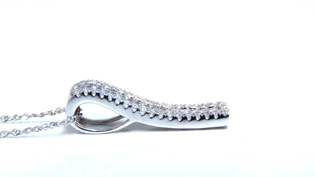 .80ct Natural princess cuts and rounds Diamonds Slope Pendant Necklace 14kt Zen* - 3