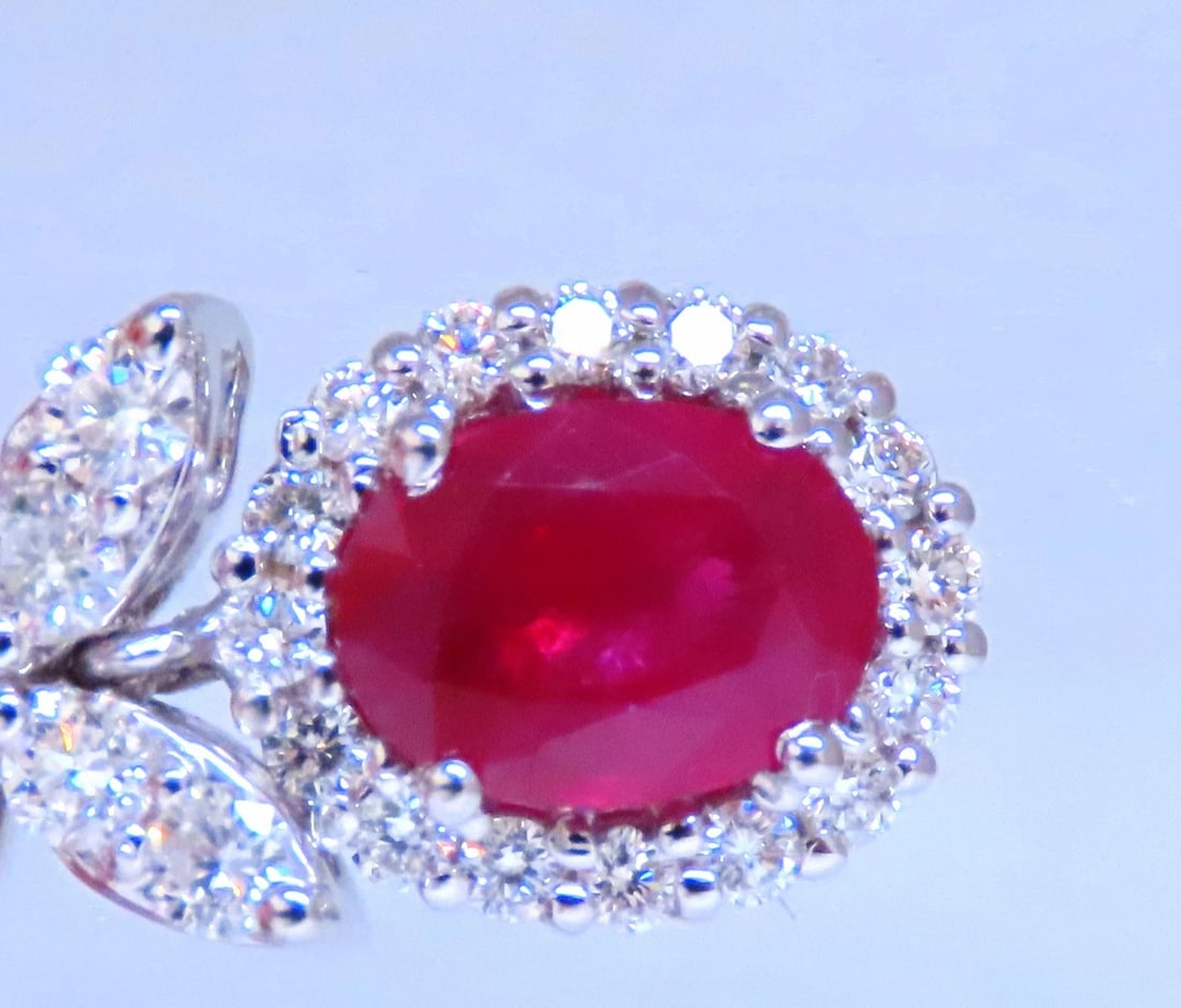 GIA Certified 1.48ct Natural Ruby Diamond Necklace 14kt Gold 47711 ** - 5