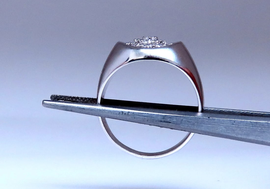 .78ct Natural Round Diamonds Signet Style Ring 14kt. Gold - 4