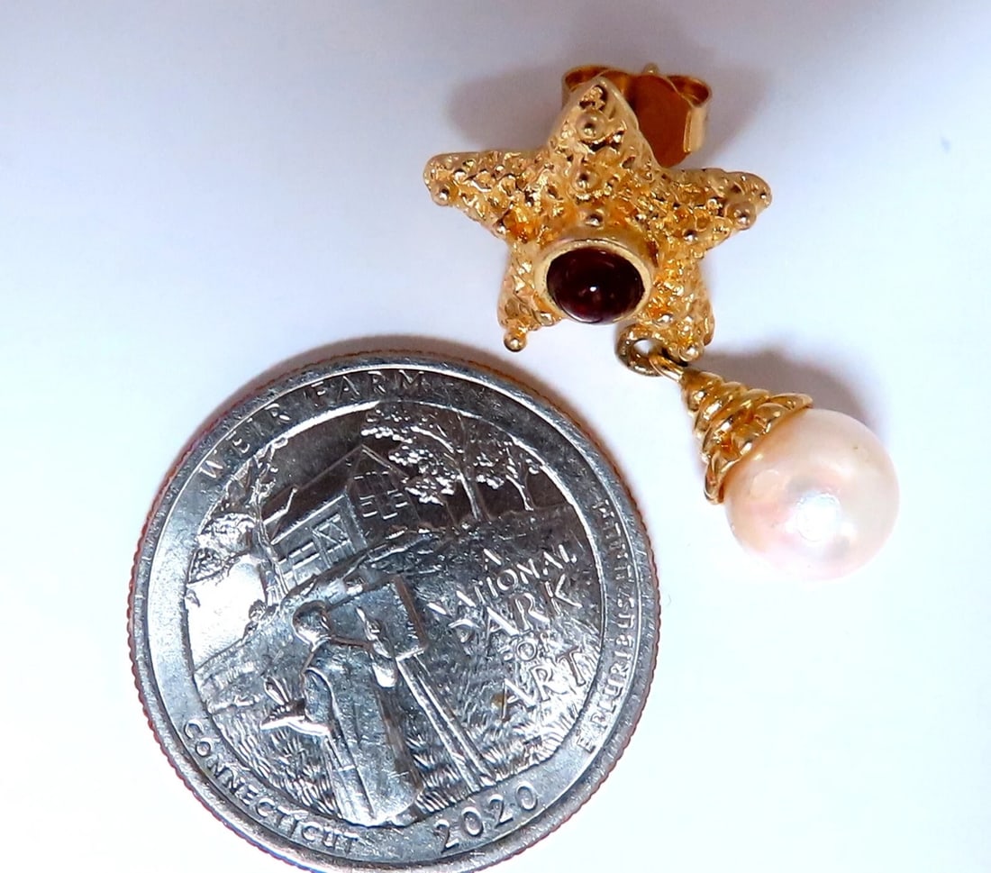 Starfish Pearl Statement Earrings 14kt** - 3