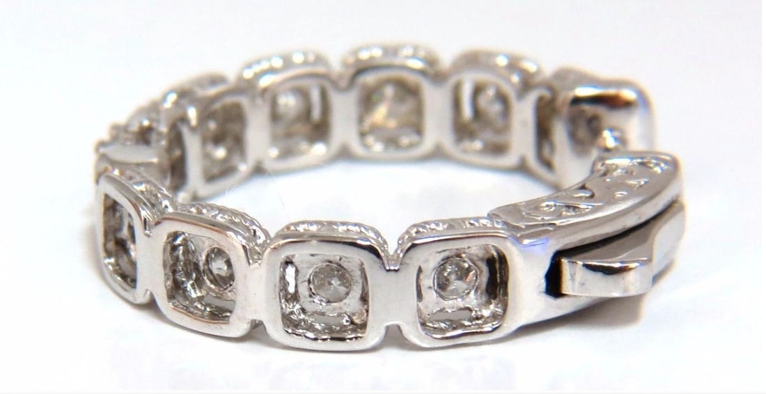 1.60ct natural round brilliant in/out diamond hoop earrings 14kt rope twist** - 5