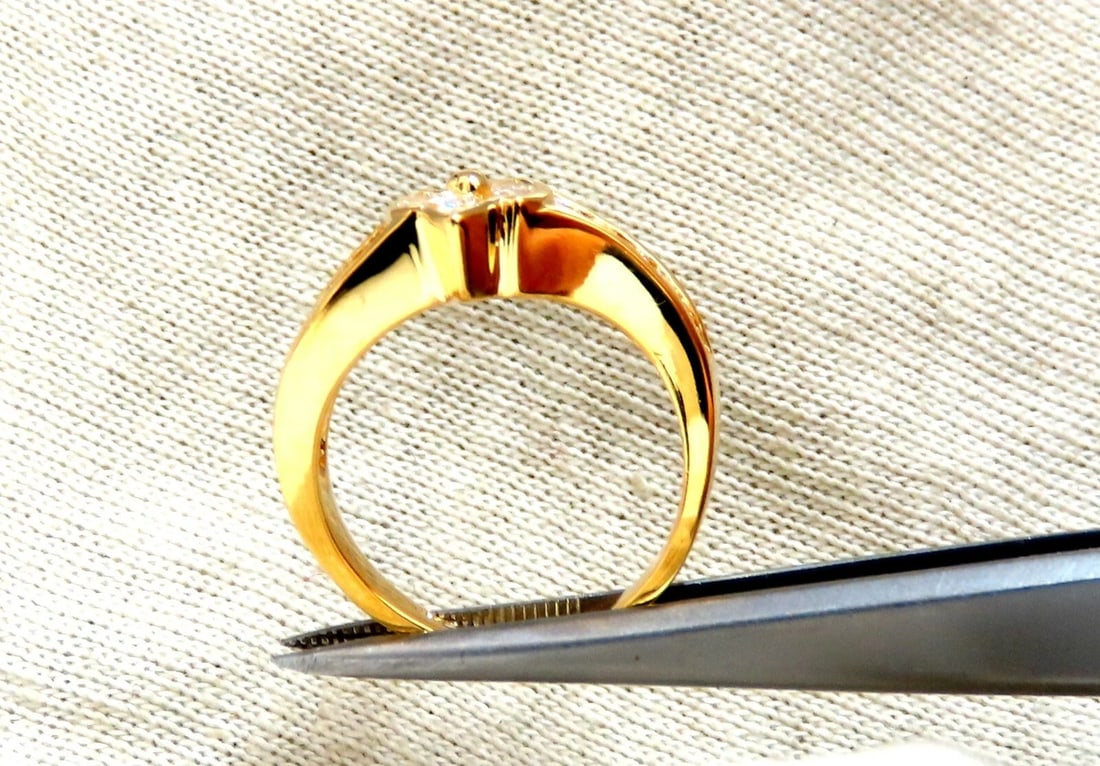 1.10ct. Natural Marquise Diamonds Cluster Ring 18kt Baguette Accents - 6