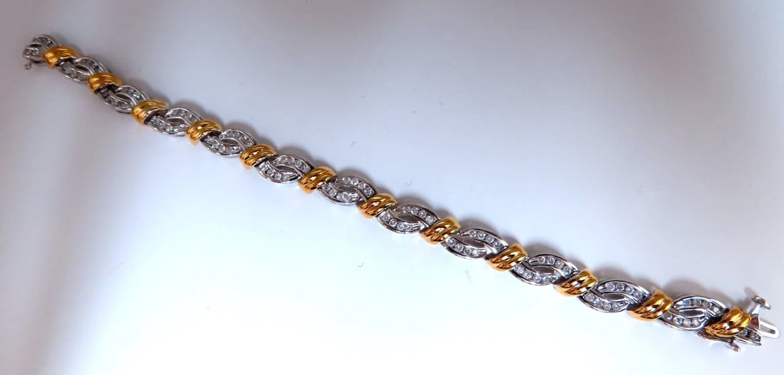 3ct Natural Round Diamonds Bracelet Channel 14kt** - 3
