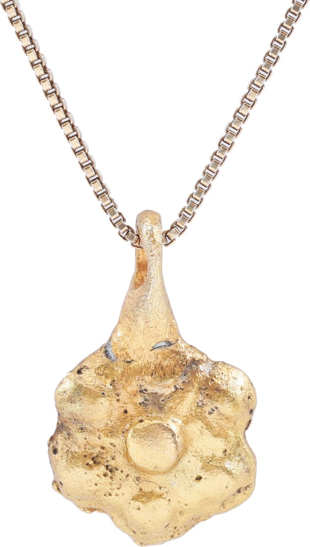 ROMAN WHEEL OF FORTUNE AMULET NECKLACE, 3RD-6TH CENTURY AD (1 of 4)