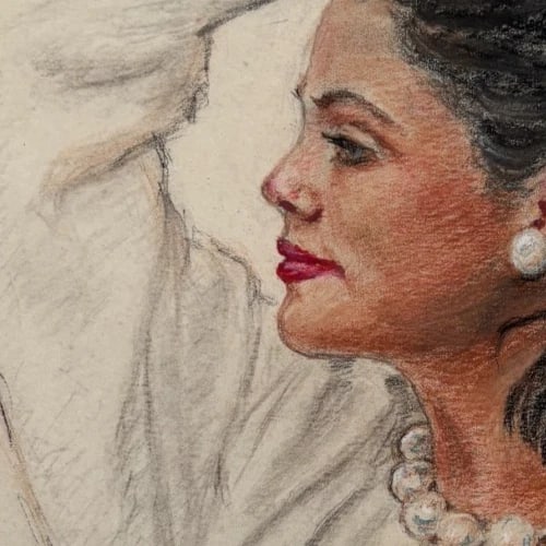 Albert FIGAY (1907-2004) Girl Portrait, Red Chalk - Drawing Antique Original - 3