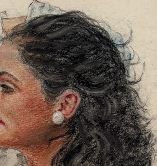 Albert FIGAY (1907-2004) Girl Portrait, Red Chalk - Drawing Antique Original - 4