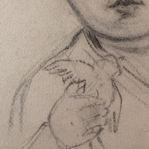 Child, Girl Portrait - Drawing Antique Original Pencil - 6