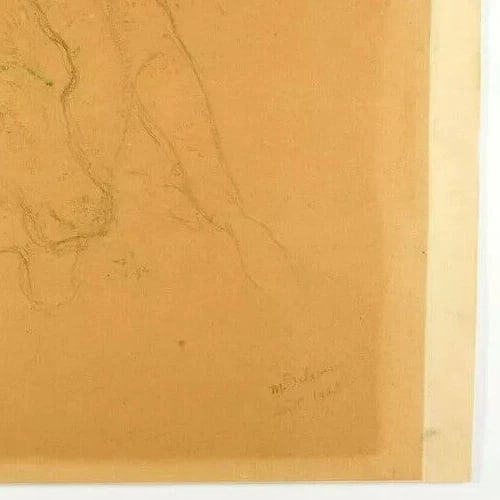 19th signed 1883 - Cow, Animal - Drawing Antique Pencil Original - 6