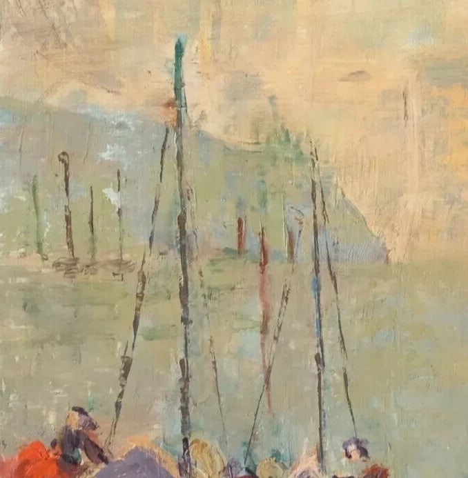 Antique Oil Original Painting Maritime Landscape, Seascape - 5