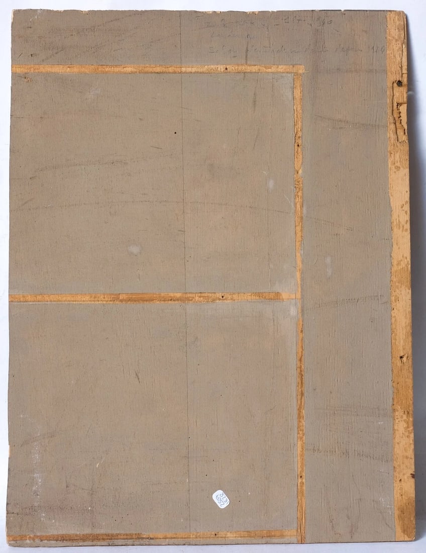 Antique Oil Painting Original Signed MARIN Landscape, Village, House, Canal - 7