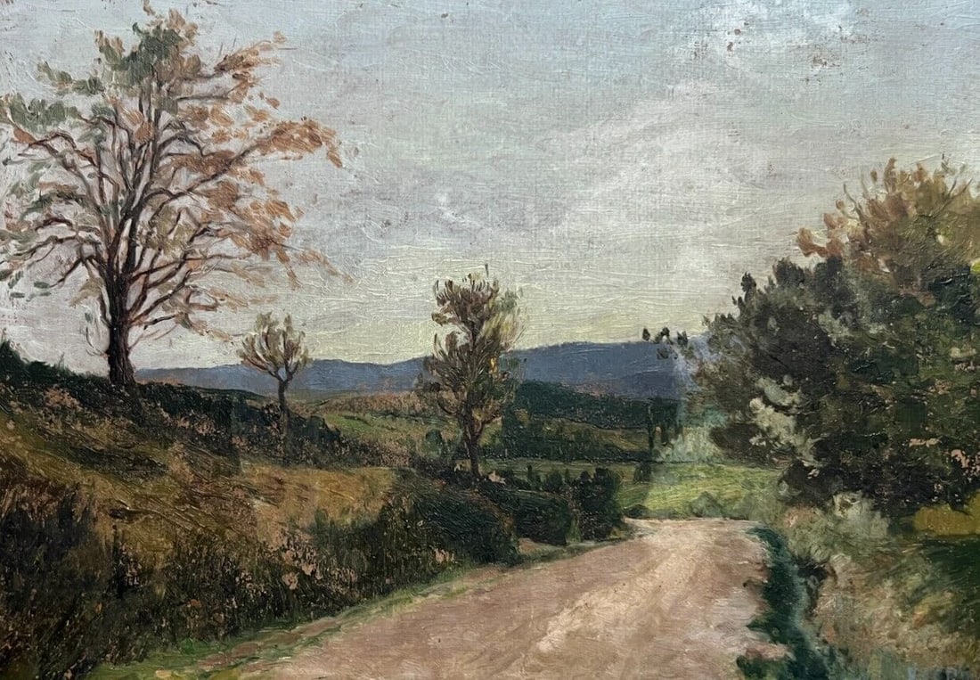 Antique Original Painting Landscape, Forest, Trees (1 of 8)