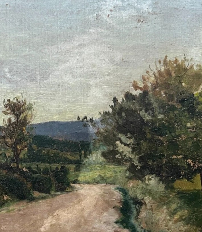 Antique Original Painting Landscape, Forest, Trees - 4