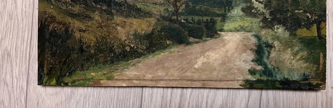 Antique Original Painting Landscape, Forest, Trees - 5