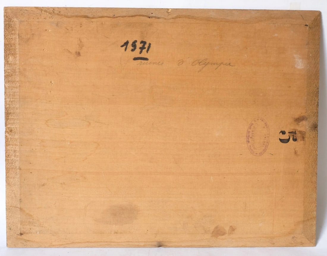 Vintage Original Painting signed Olympia Landscape Forest and Trees - 7