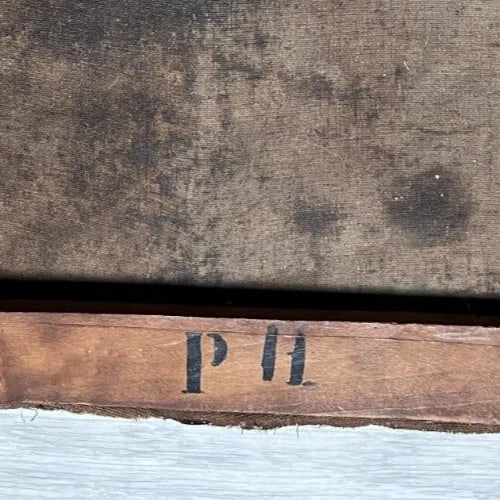 Antique Original Painting Chalet River Mountain Landscape 19th century - 6