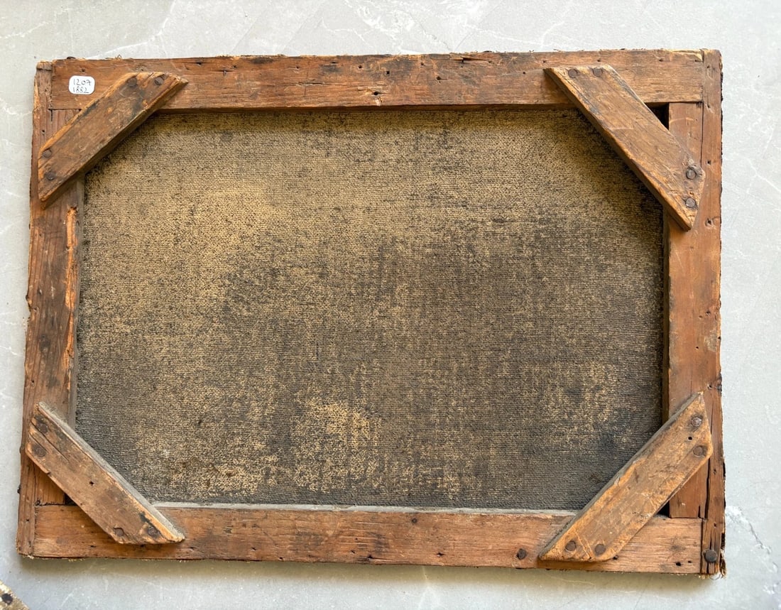 Antique Oil Painting Santa Salute Basilica, Grand Canal, Italy, Venice, Seascape - 8