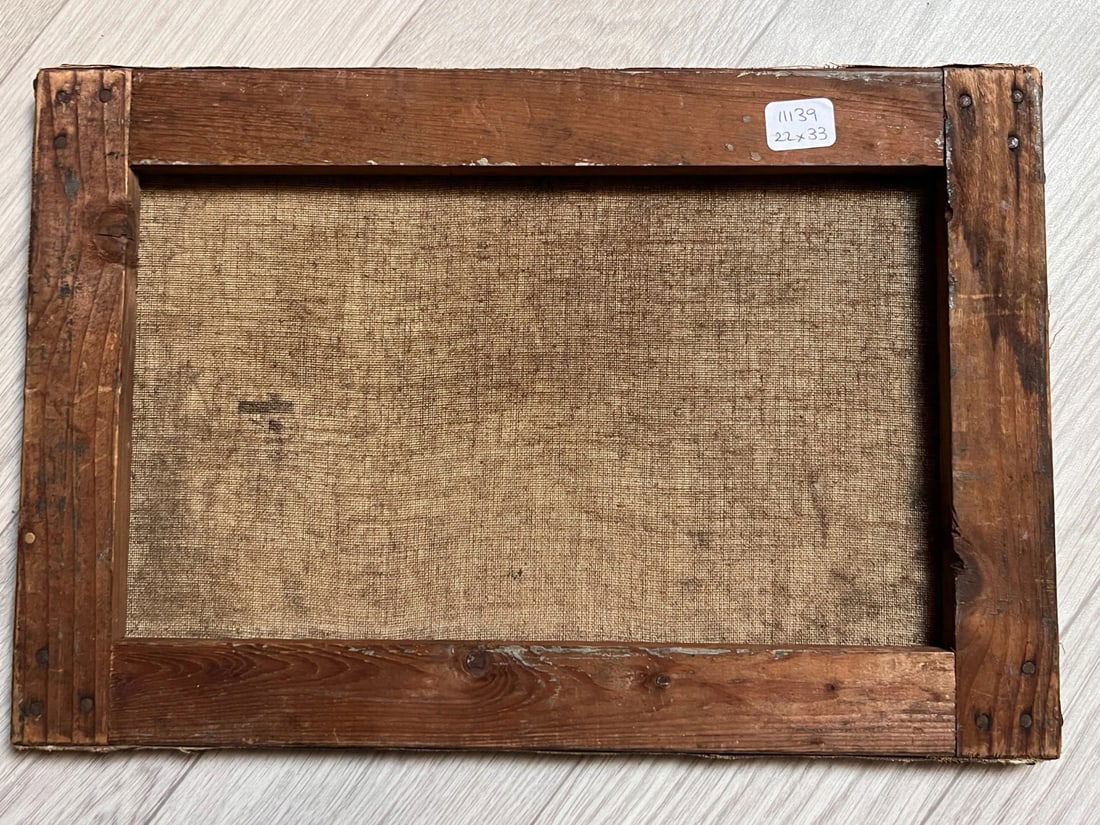 Antique Original Painting Seaview, Seaside, Sea, Nature, Winter 19th century - 8