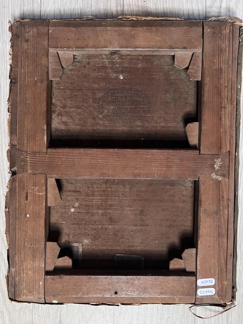 Antique Oil Original Painting Man Portrait Sitting on a Chair - 7