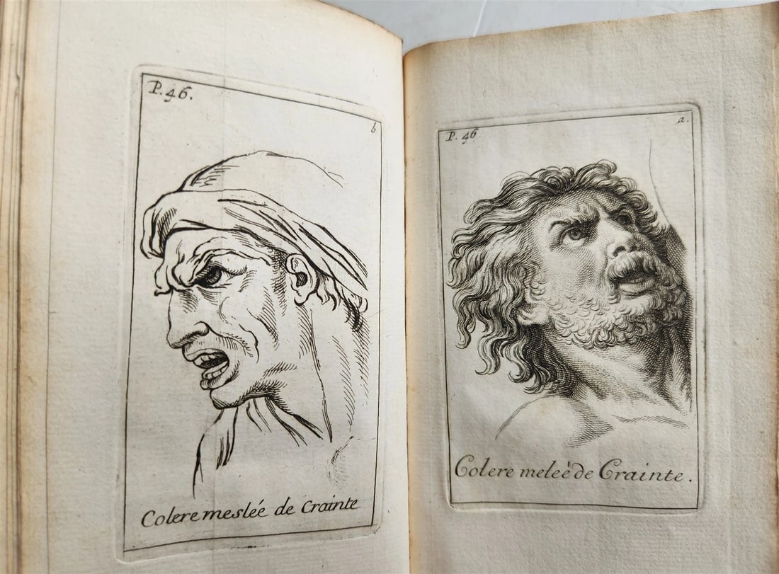 1713 ARTIST'S MANUAL by LE BRUN in FRENCH antique ILLUSTRATED PHYSIOGNOMY - 10
