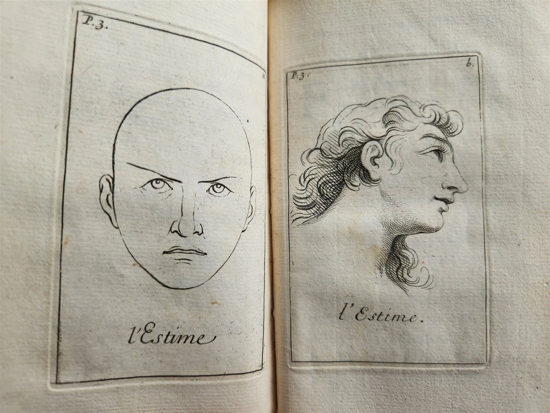 1713 ARTIST'S MANUAL by LE BRUN in FRENCH antique ILLUSTRATED PHYSIOGNOMY - 8