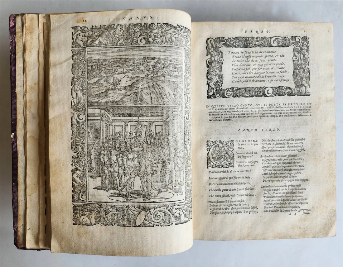 1587 ORLANDO FURIOSO by Lodovico Ariosto antique MAGNIFICENTLY ILLUSTRATED - 3