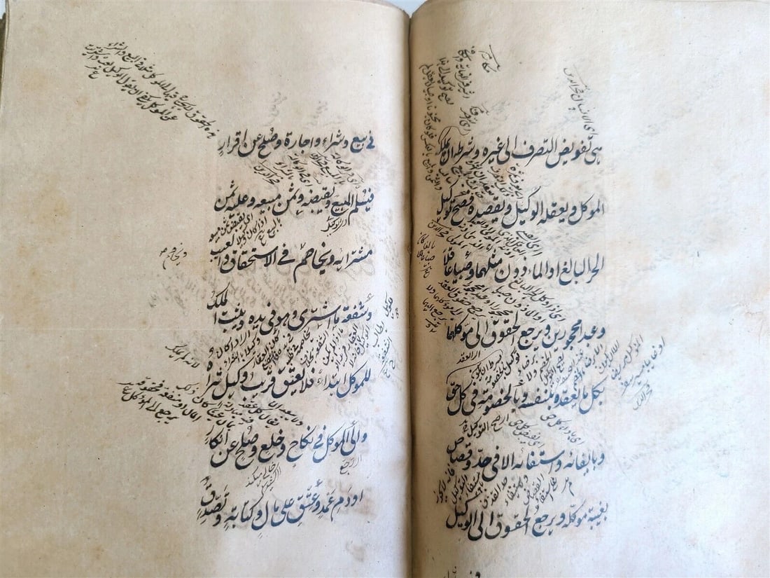ARABIC MANUSCRIPT ISLAMIC LAW BOOK antique 19th c. SHARH AL WIQAYA Fiqh treatise - 12