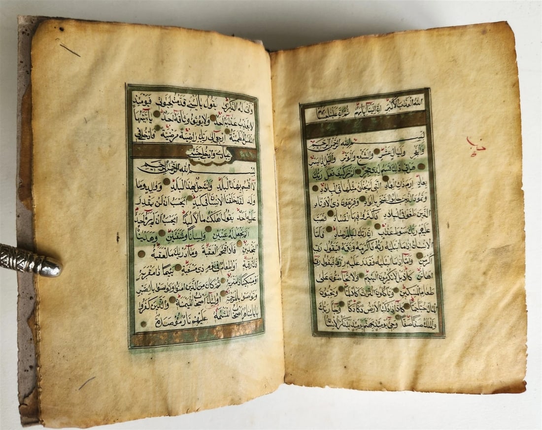 KORAN MANUSCRIPT 18th-19th CENTURY antique QURAN book HAND WRITTEN - 16
