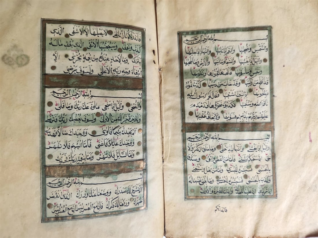 KORAN MANUSCRIPT 18th-19th CENTURY antique QURAN book HAND WRITTEN - 17