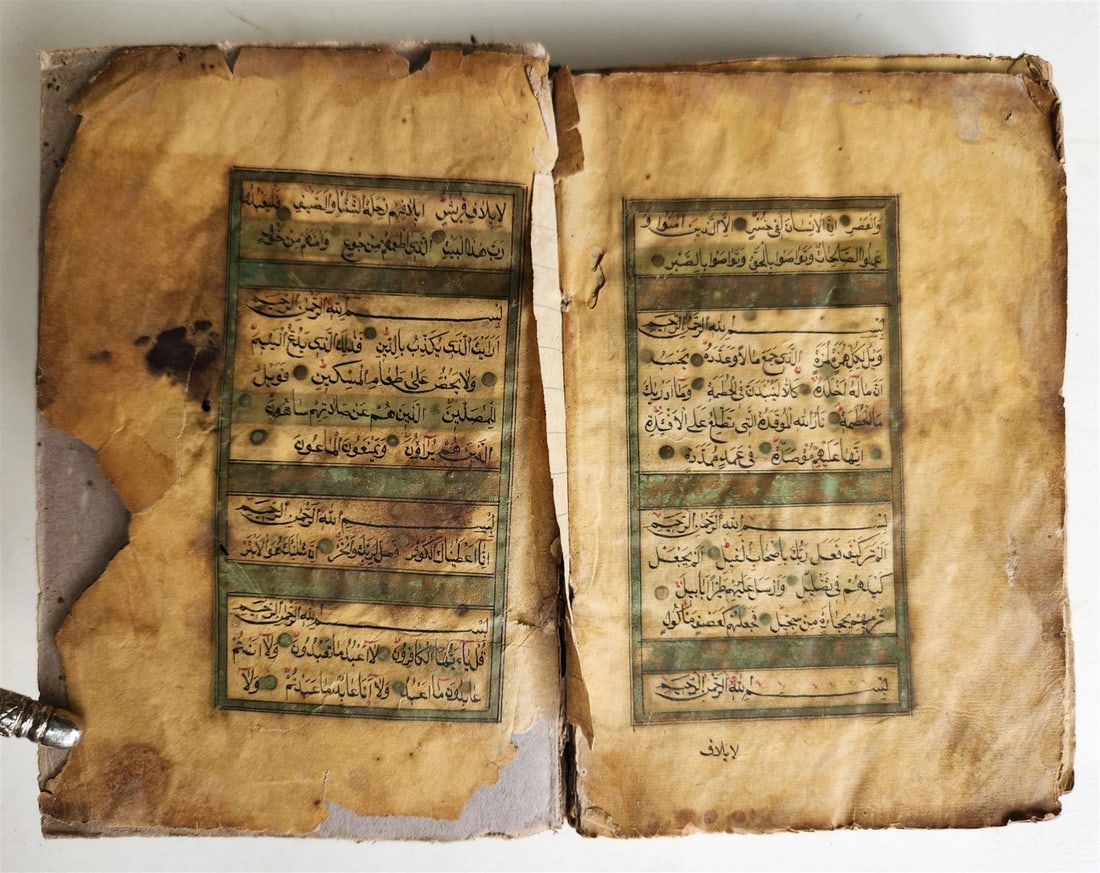 KORAN MANUSCRIPT 18th-19th CENTURY antique QURAN book HAND WRITTEN - 4