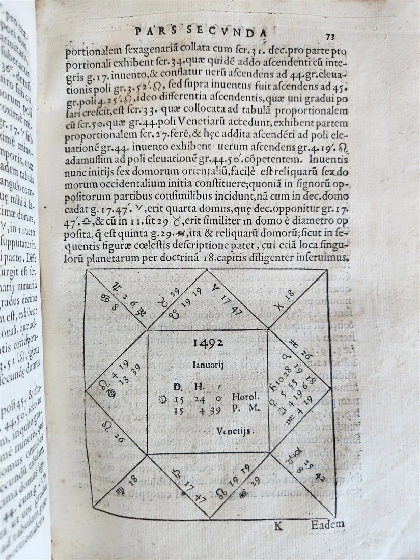 1582 ASTRONOMY & ASTROLOGY Ephemerides Coelestium Motuum ANTIQUE 2 vellum vols - 11
