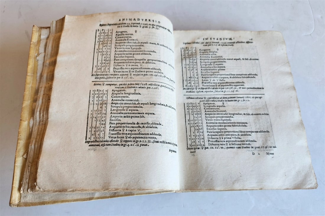 1582 ASTRONOMY & ASTROLOGY Ephemerides Coelestium Motuum ANTIQUE 2 vellum vols - 8
