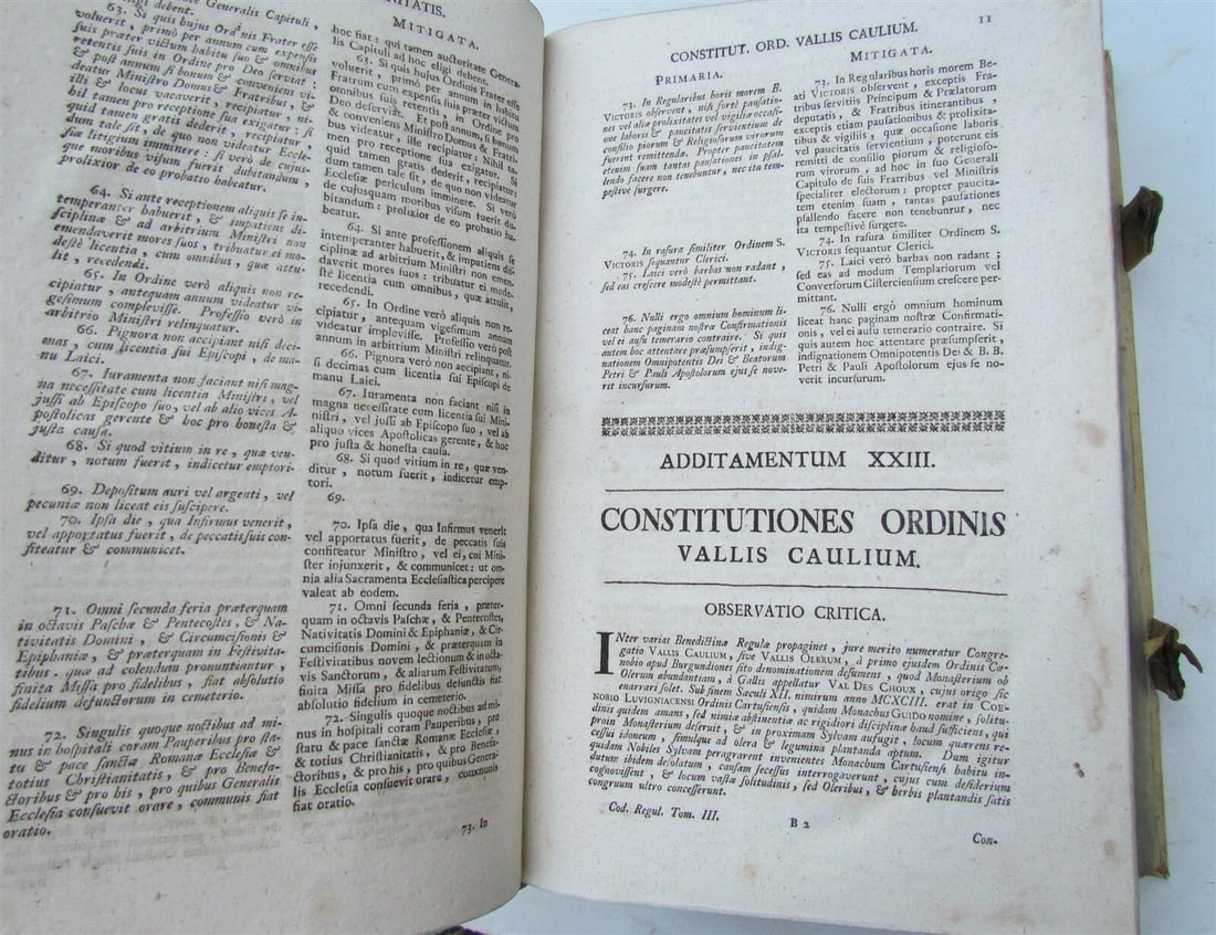 1759 PIGSKIN decorative BINDING ANTIQUE FOLIO Codex Regularum Lucae Holstenii V3 - 7