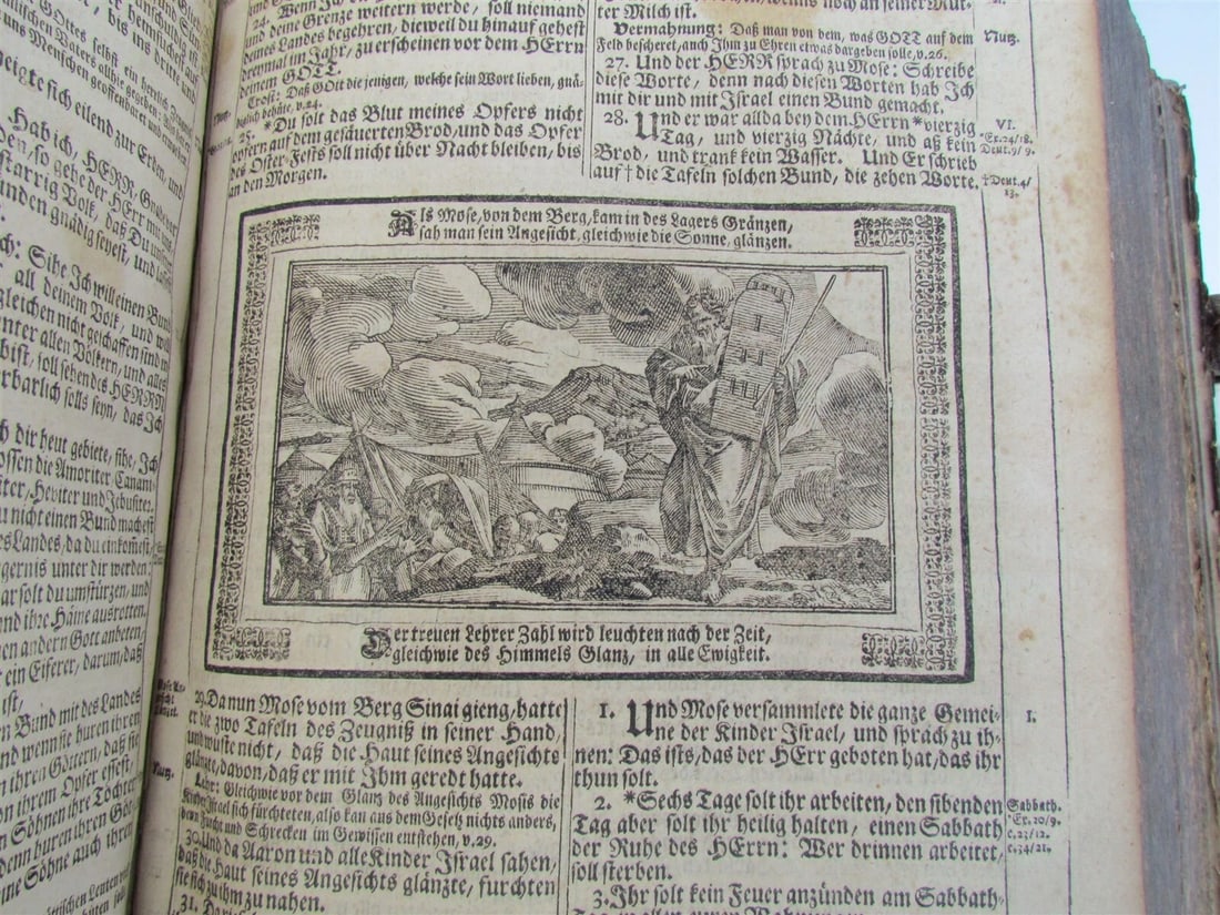 1725 BIBLE ILLUSTRATED LEATHER BOUND MASSIVE FOLIO in GERMAN ANTIQUE BIBLIA - 10