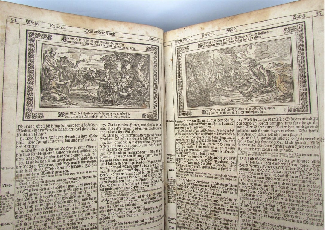 1725 BIBLE ILLUSTRATED LEATHER BOUND MASSIVE FOLIO in GERMAN ANTIQUE BIBLIA - 4