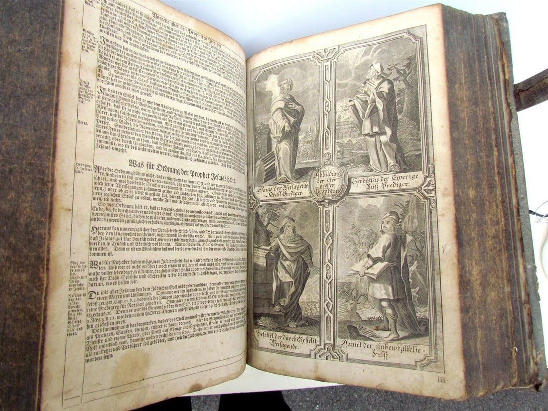 1725 BIBLE ILLUSTRATED LEATHER BOUND MASSIVE FOLIO in GERMAN ANTIQUE BIBLIA - 7
