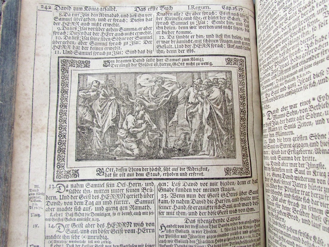 1725 BIBLE ILLUSTRATED LEATHER BOUND MASSIVE FOLIO in GERMAN ANTIQUE BIBLIA - 8